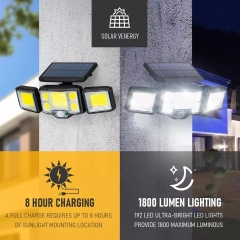 New Arrival IP65 Waterproof Solar Wall lamp Outdoor Garden Lamp with 192 Led for Solar Motion Sensor Light