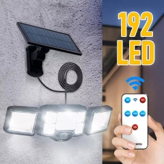 New Arrival IP65 Waterproof Solar Wall lamp Outdoor Garden Lamp with 192 Led for Solar Motion Sensor Light