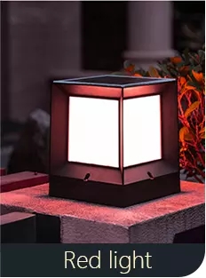 Modern ABS Simple Cubic Pillar Light outdoor led garden lights outdoor waterproof Solar Style large Size 33cm