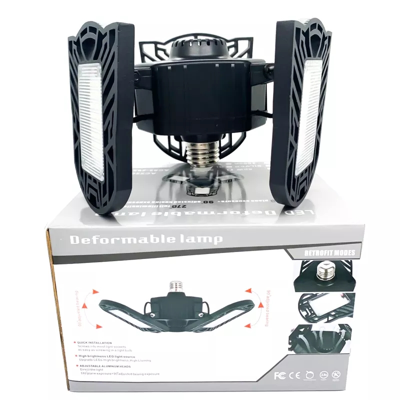 Wholesale price indoor modern Three panels LED Deformable high-bay garage lamps high bay light led