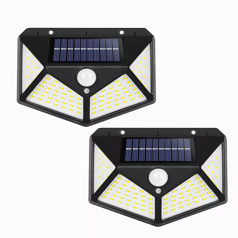 Amazon Top Seller 100 Led Motion Sensor Outdoor Solar Wall Lamp IP65 Waterproof Wall Light for Garden