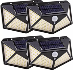 Amazon Top Seller 100 Led Motion Sensor Outdoor Solar Wall Lamp IP65 Waterproof Wall Light for Garden