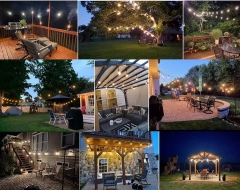 New Arrival IP65 Shatterproof Smart Patio Lights Led Bulb Led Light 48ft Dimmable String Light for Holiday Party >= 2 sets