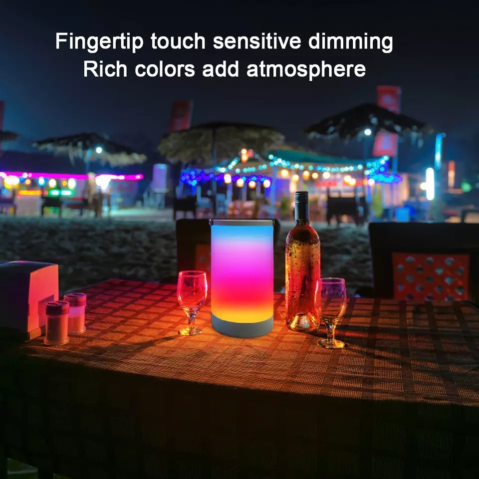 Portable RGB Touch LED Night Light Table Lamp Colorful USB Rechargeable Atmosphere Light for Kids Gift Ideas