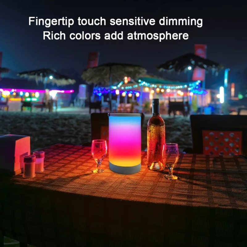 Portable RGB Touch LED Night Light Table Lamp Colorful USB Rechargeable Atmosphere Light for Kids Gift Ideas
