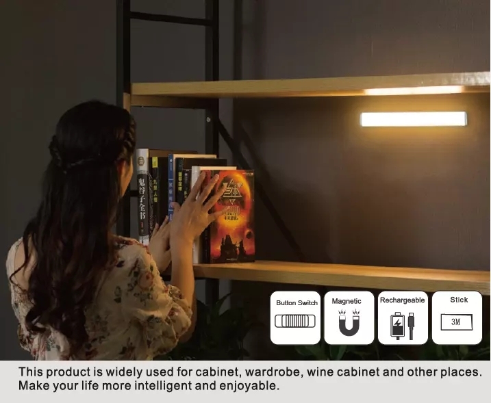 Smart PIR Sensor cabinet light rechargeable led cabinet lights for wardrobe sensor led lights CL-CG16-51 PIR sensor style