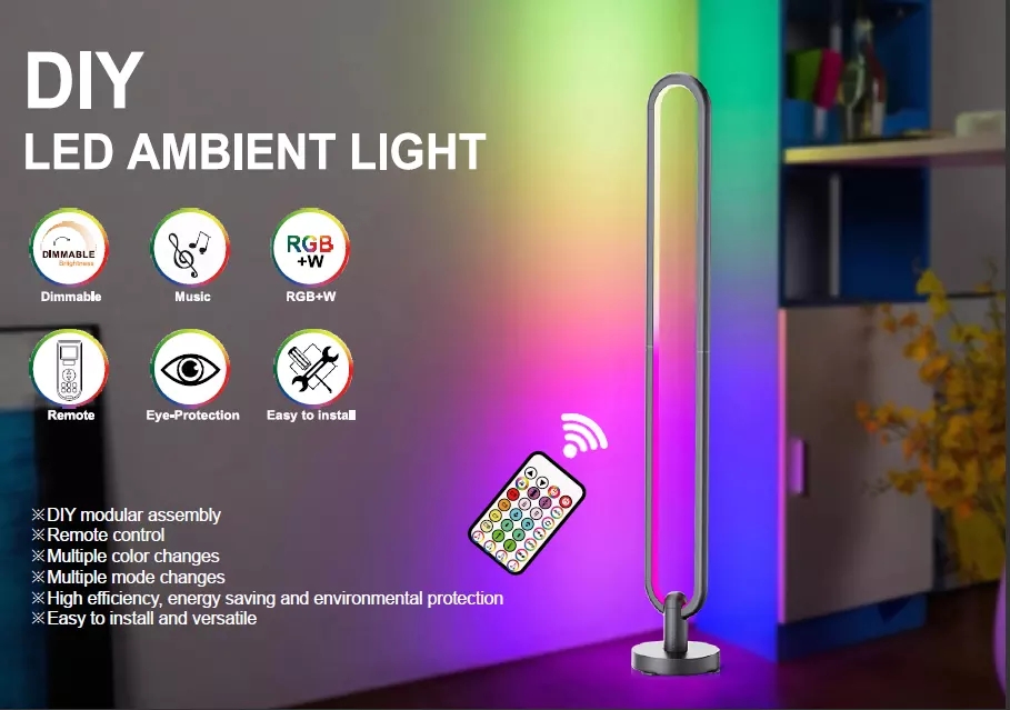 RGB led floor light corner standing CL FW09 IR 24KEYS