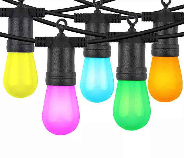 New Arrival IP65 Shatterproof Smart Patio Lights Led Bulb Led Light 48ft Dimmable String Light for Holiday Party >= 2 sets