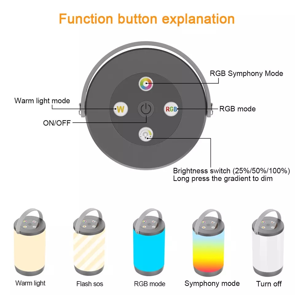 Portable RGB Touch LED Night Light Table Lamp Colorful USB Rechargeable Atmosphere Light for Kids Gift Ideas