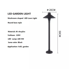 Mushroom-shaped LED Lawn Light outdoor led garden lights round base style (two pcs a package))