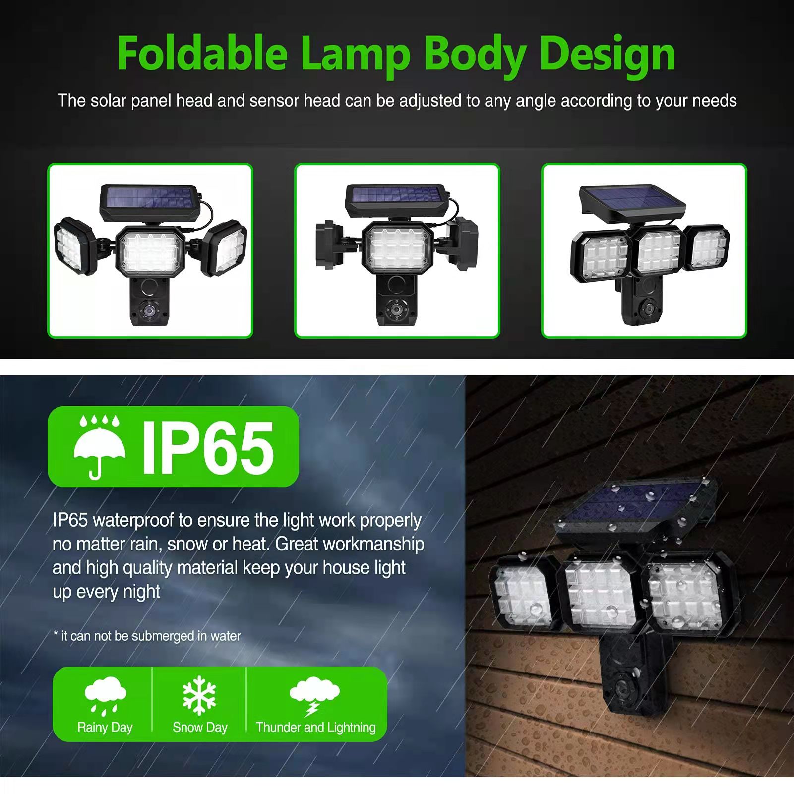 luxury Solar wall lamp single three heads indoor LED lamps for night street use