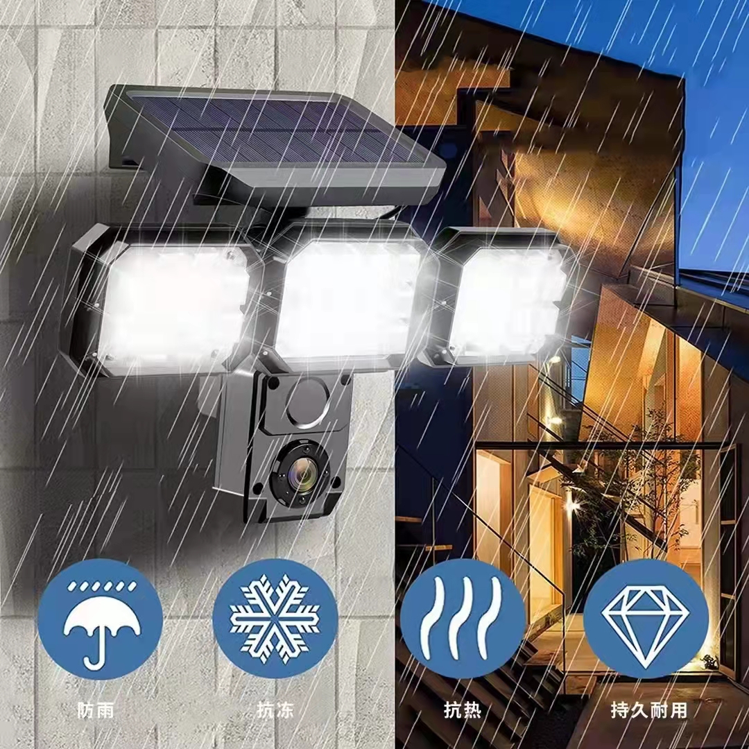 luxury Solar wall lamp single three heads indoor LED lamps for night street use