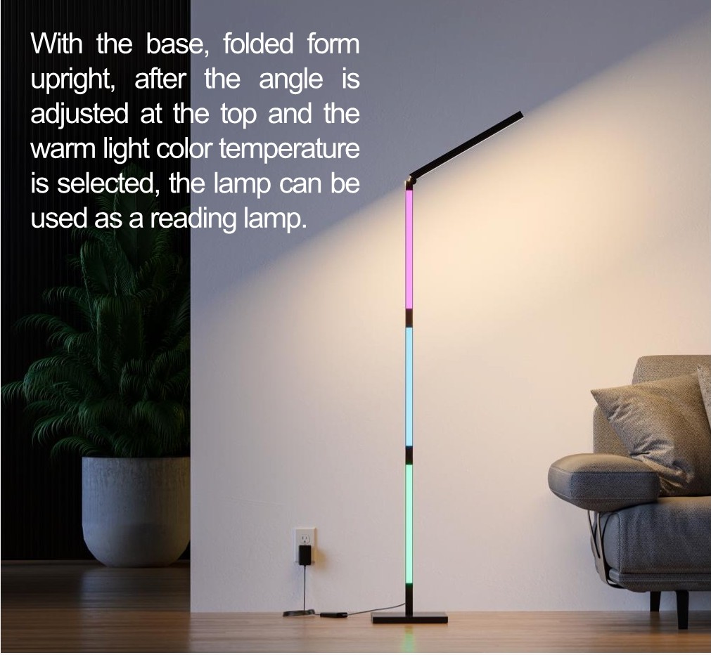 Vantone Newest Modern RGB Floor Lamp Smart Home Light Atmosphere Wall Lamp Foldable DIY LED Floor Light for Living Room Decor