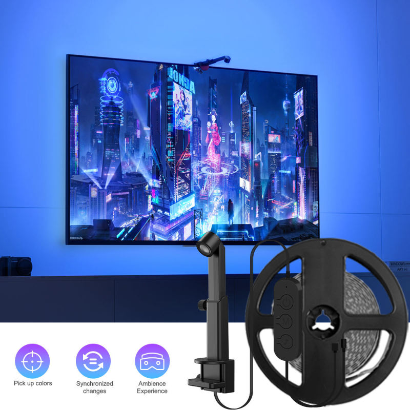 LED TV Backlights App Control with Camera Multicolor Music Sync TV Backlights Strip Christmas Lights Decoration Kits