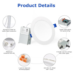 Wholesale 4inch 6inch 5CCT ultra-thin Led Downlight Recessed Round Ceiling Light Potlight Panel Down Light Spotlight Lighting