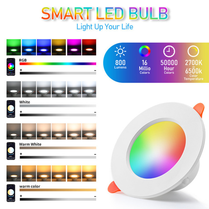 Wholesale Tuya Smart LED Downlight Trimless Dimmable Spot Pot Light Recessed Ceiling Light WiFi RGB Smart Downlight