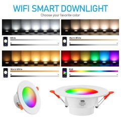 Wholesale Tuya Smart LED Downlight Trimless Dimmable Spot Pot Light Recessed Ceiling Light WiFi RGB Smart Downlight