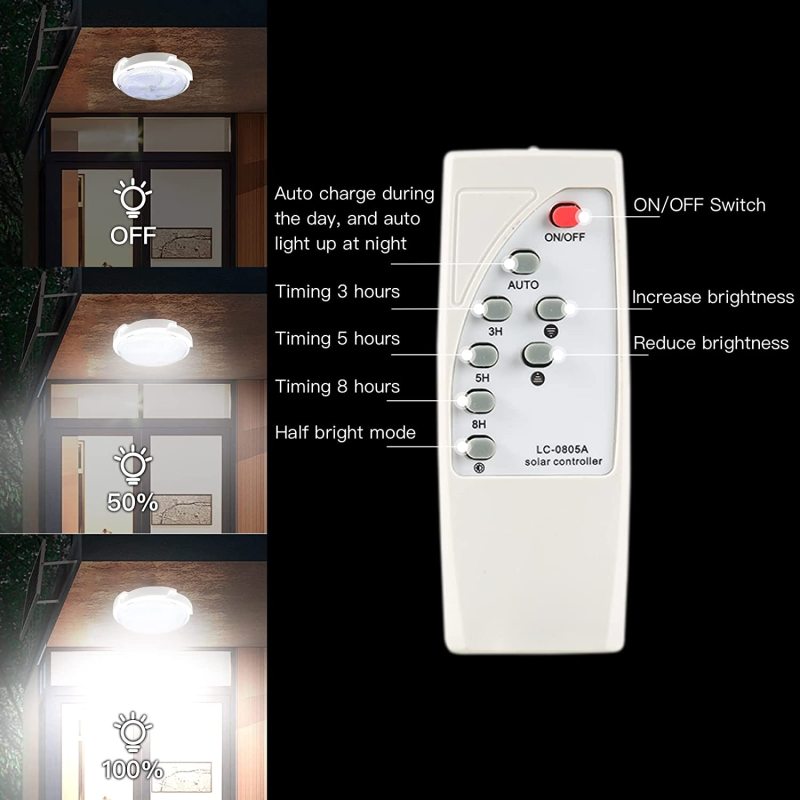 Solar Indoor Ceiling Wholesaler Led Light with Solar Panel Remote Control Waterproof IP65 Lamparas Solares Para Interior