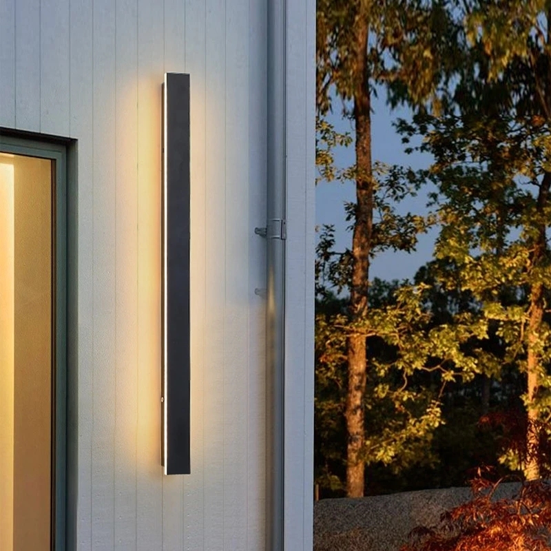 Long Led Square Modern Outdoor Wall Lamps Outdoor Led Wall Lights Garden Villa Balcony Line Exterior Wall Mounted