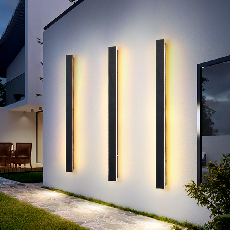 Long Led Square Modern Outdoor Wall Lamps Outdoor Led Wall Lights Garden Villa Balcony Line Exterior Wall Mounted