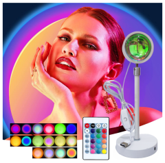 Vantone 16 Colors Sunset Lamp Projector with Remote Control Romantic Visual Led Light Projector for Photography Room