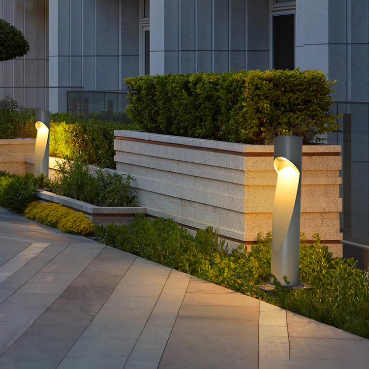 10W Outdoor Modern Bollard Light Garden Landscape Light Ground Outdoor Aluminum Waterproof Led Lawn Light