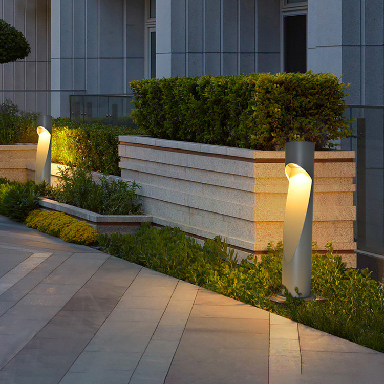 10W Outdoor Modern Bollard Light Garden Landscape Light Ground Outdoor Aluminum Waterproof Led Lawn Light