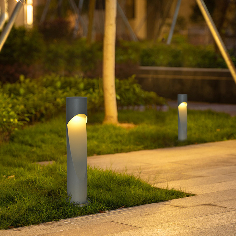 10W Outdoor Modern Bollard Light Garden Landscape Light Ground Outdoor Aluminum Waterproof Led Lawn Light