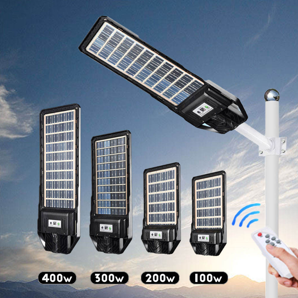Outdoor All in One Solar Street Lamp 100W 200W 300W 400W Integrated Luces Solares Exterior Led Street Light