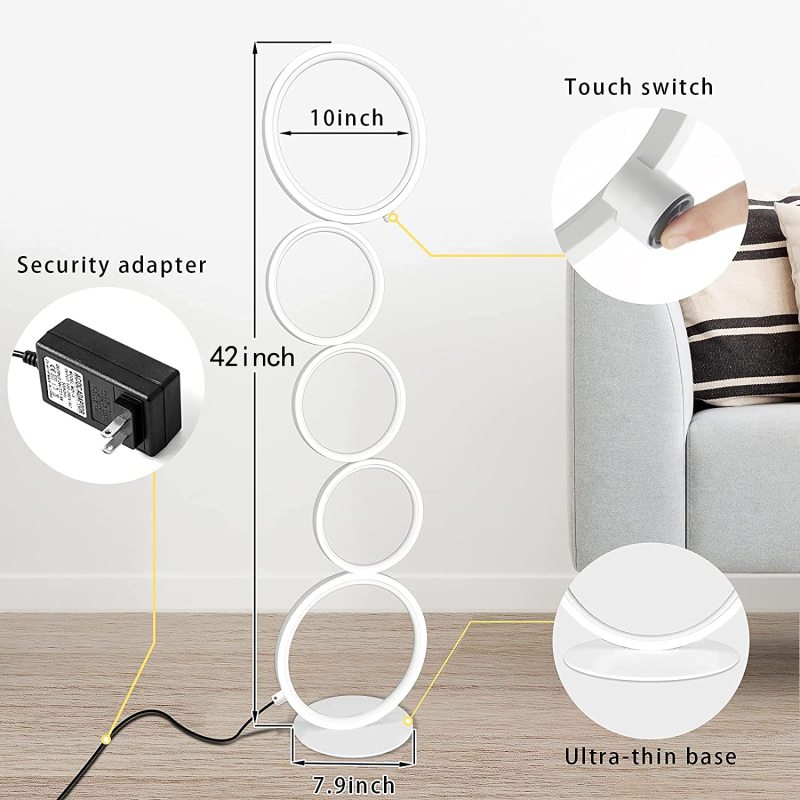 Nordic Modern Arc Standing Gold Floor Lamp Lampara de Pie with Table Floor Lamp Bedroom Light for Living Room