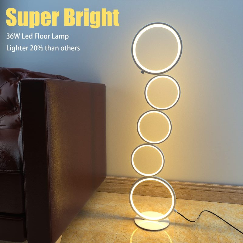 Nordic Modern Arc Standing Gold Floor Lamp Lampara de Pie with Table Floor Lamp Bedroom Light for Living Room