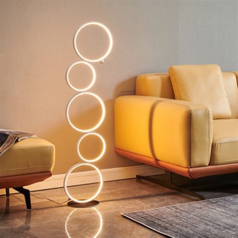 Nordic Modern Arc Standing Gold Floor Lamp Lampara de Pie with Table Floor Lamp Bedroom Light for Living Room