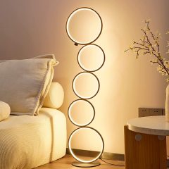 Nordic Modern Arc Standing Gold Floor Lamp Lampara de Pie with Table Floor Lamp Bedroom Light for Living Room