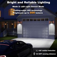2 Lighting Modes Solar Motion Sensor Outdoor Lights with Candles Solar Powered Wall Fence Lights for Front Patio Yard Garden