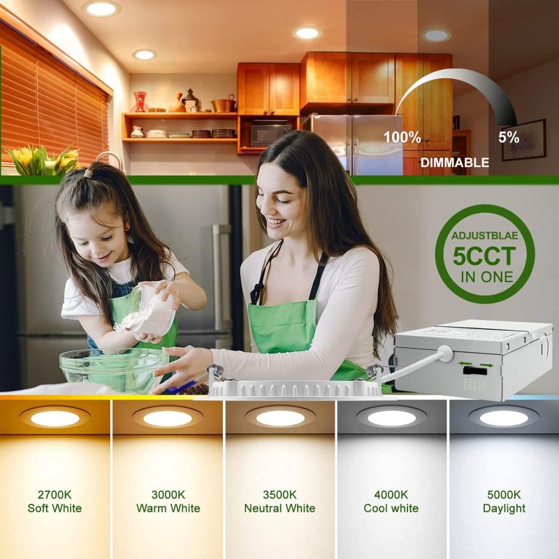 5CCT Color Led Downlight Recessed Ceiling Light Round Panel Light Thin Led 6 inch 5cct for Canada Market