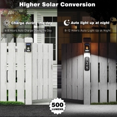 2 Lighting Modes Solar Motion Sensor Outdoor Lights with Candles Solar Powered Wall Fence Lights for Front Patio Yard Garden