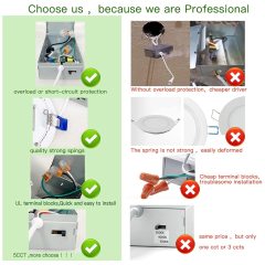 5CCT Color Led Downlight Recessed Ceiling Light Round Panel Light Thin Led 6 inch 5cct for Canada Market