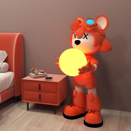 Space Bear Astronaut Moon Designer Floor Lamp Stand Resin Sculpture Levitating Living Room Bedroom Floor Lamps