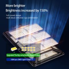 1800W Led Sensor Security Wall Street Lamp Yard outdoor Reflector with Remote Control