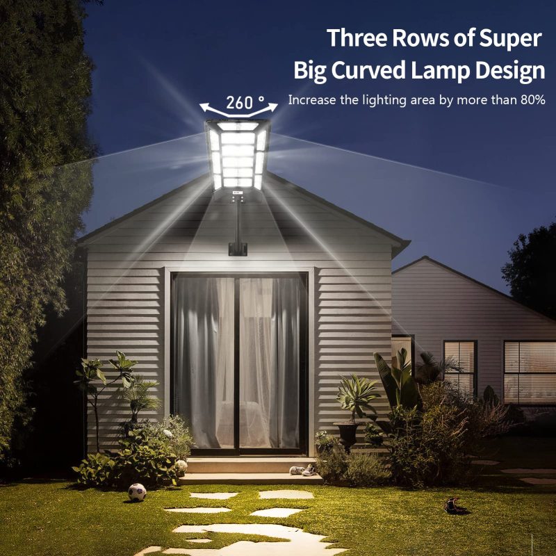 1800W Led Sensor Security Wall Street Lamp Yard outdoor Reflector with Remote Control