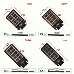 Utra Thin 400w 300w 200w 100w Double Side Waterproof Home Led Flood Light All in two Led Solar Street light Street Lamp