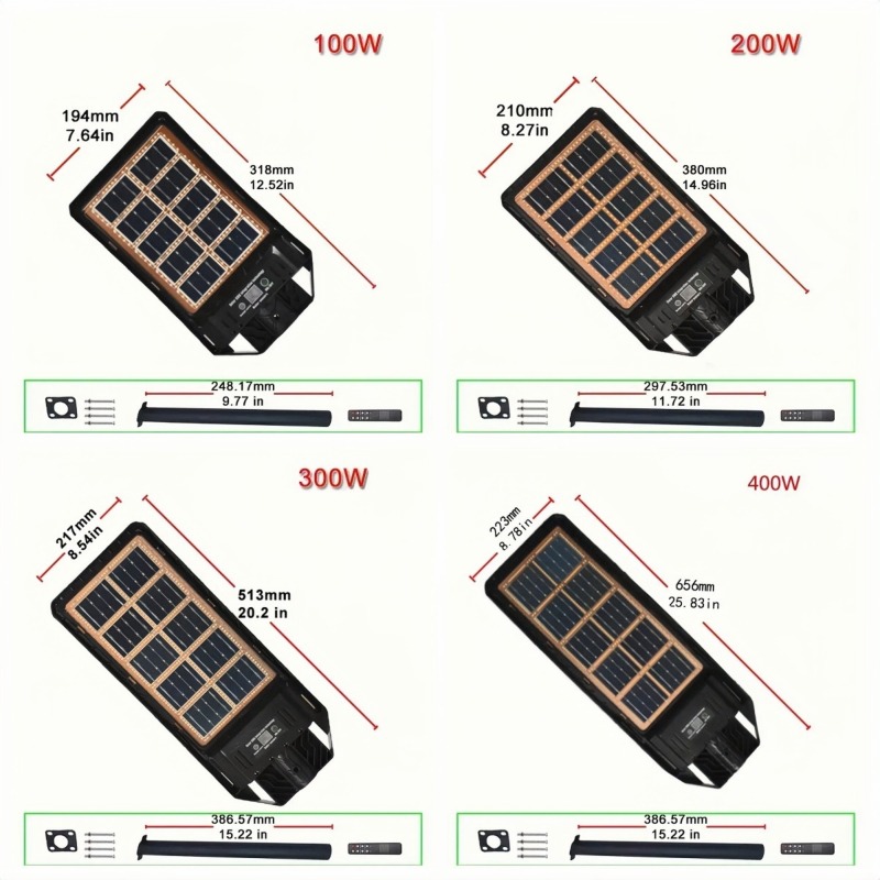 Utra Thin 400w 300w 200w 100w Double Side Waterproof Home Led Flood Light All in two Led Solar Street light Street Lamp