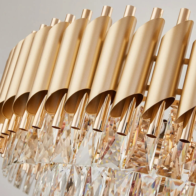 Vantone Round indoor luxury ceiling chandelier black gold LED home modern crystal Chandeliers & Pendant Lights
