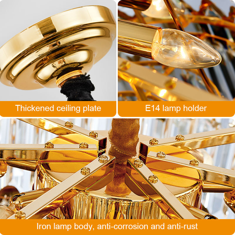 OEM ODM Modern Home Decorating Big Hanging Led Crystal Chandeliers Pendant Lights for Lobby Crystal Pendant Light
