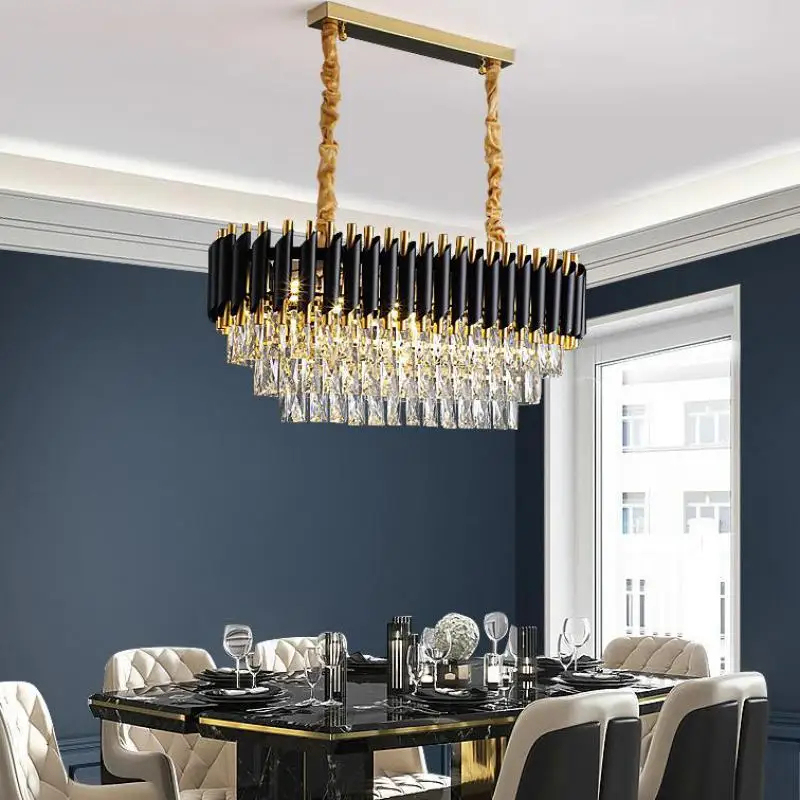 Vantone Crystal Ceiling Hanging Lustre Black Chandelier Luxury K9 Chandelier Crystal Pendant Light