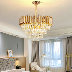 Vantone Round indoor luxury ceiling chandelier black gold LED home modern crystal Chandeliers & Pendant Lights