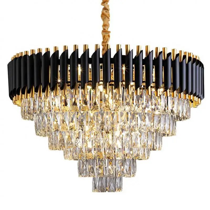 Vantone Crystal Ceiling Hanging Lustre Black Chandelier Luxury K9 Chandelier Crystal Pendant Light