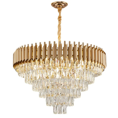 Vantone Round indoor luxury ceiling chandelier black gold LED home modern crystal Chandeliers & Pendant Lights