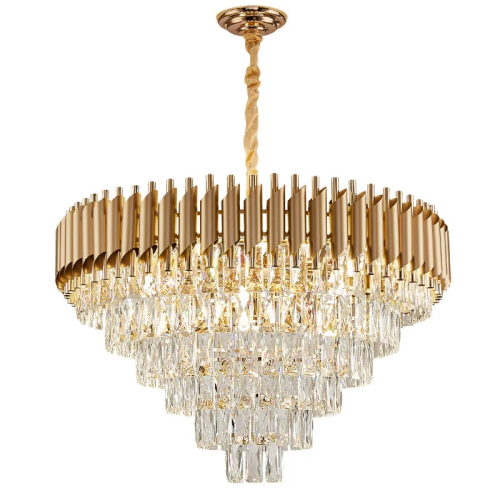 Vantone Round indoor luxury ceiling chandelier black gold LED home modern crystal Chandeliers &amp; Pendant Lights