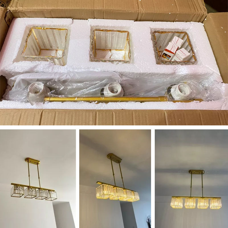 Modern Gold Plating Iron K9 Crystals Chandelier Holiday Villages Hotel Restaurant Light Luxury Modern Led Chandelier